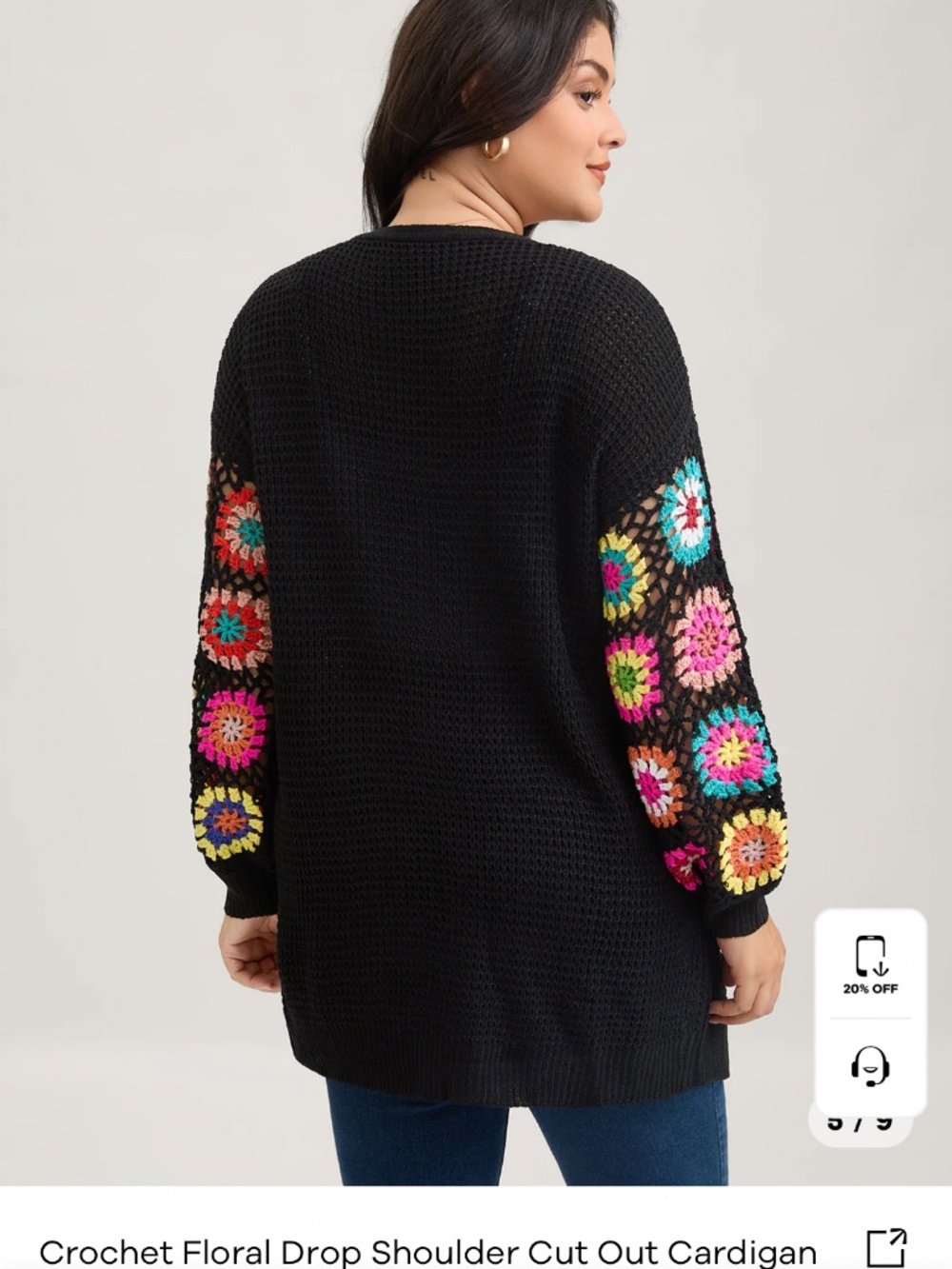 Bloom chic crochet cardigan floral sweater - Picture 4 of 12